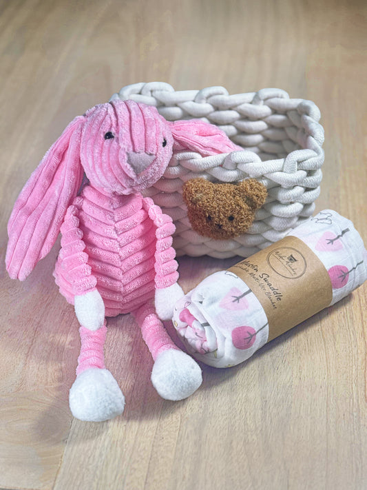 Little Wonder Basket - Pink Rabbit and Trees