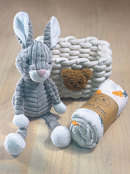 Little Wonder Basket - Grey Rabbit and Carrots